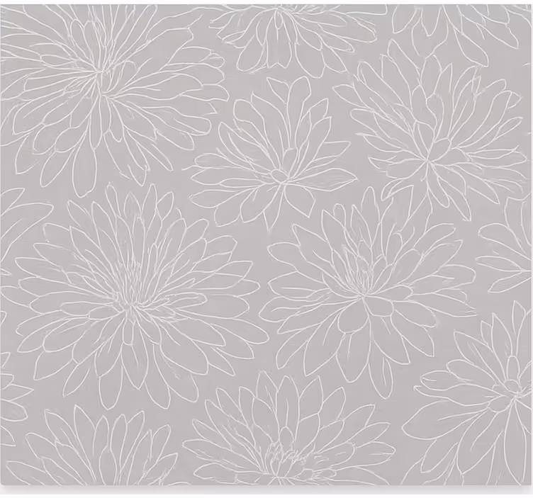 Cortina roller living comedor patrón floral transparente - TenVinilo