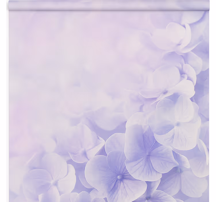 Cortina roller infantil hortensias suaves y brumosas - TenVinilo