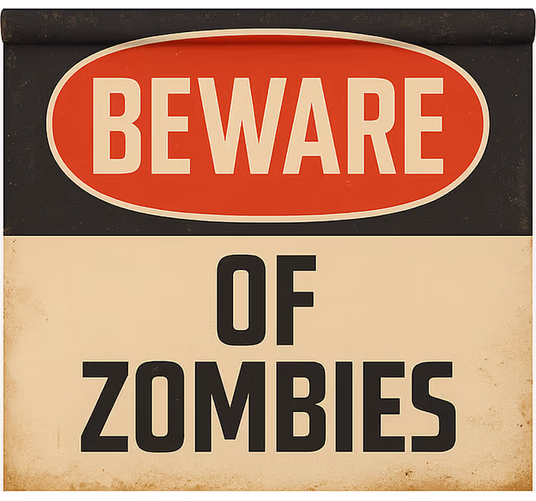 Cortina roller geek cuidado con los zombies - TenVinilo
