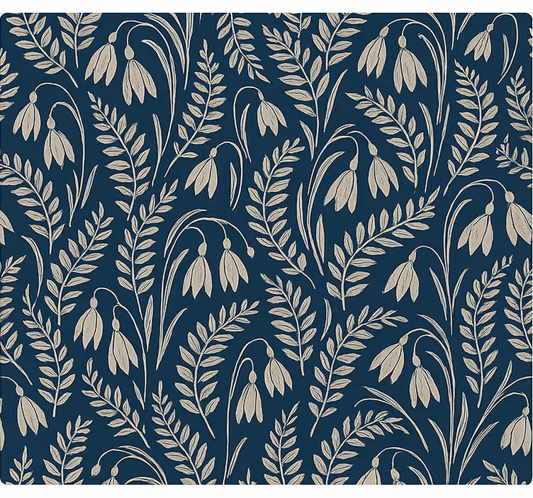 Cortina roller nórdico flores campanillas beige navy - TenVinilo
