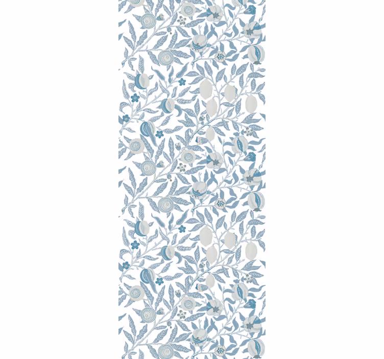 Cortina roller baño flores azules estilo victoriano - TenVinilo