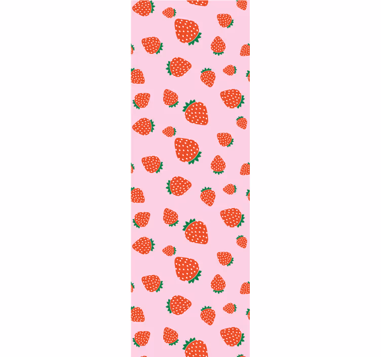 Cortina roller cocina patrón de fresas dulce - TenVinilo