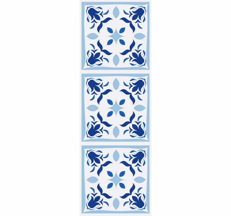 Cortina roller cocina azulejos portugueses florales - TenVinilo