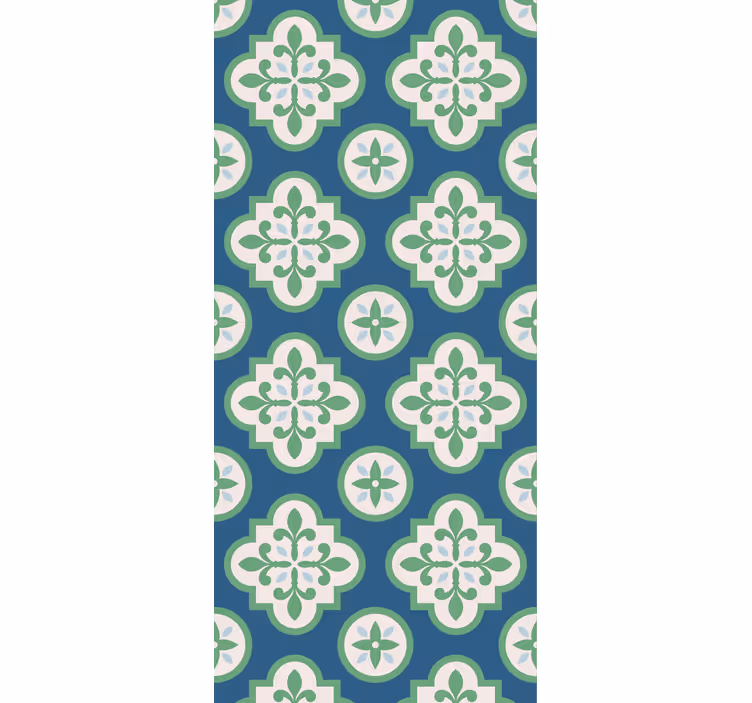Cortina roller cocina azulejo trébol verde portugués - TenVinilo