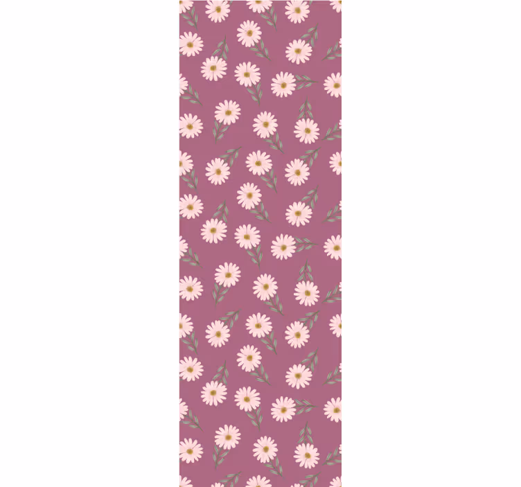 Cortina roller cocina estampado de margaritas rosas - TenVinilo