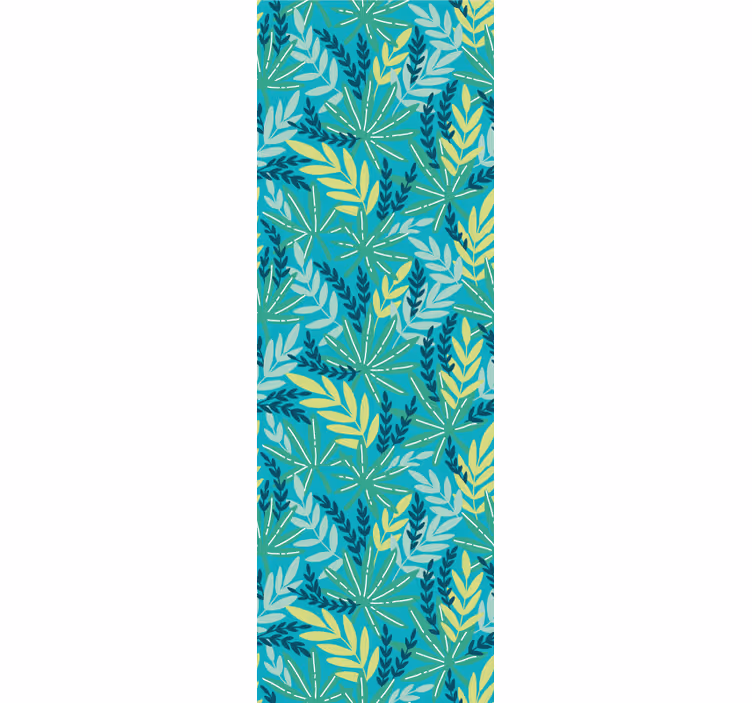 Cortina roller cocina patrón tropical azul - TenVinilo