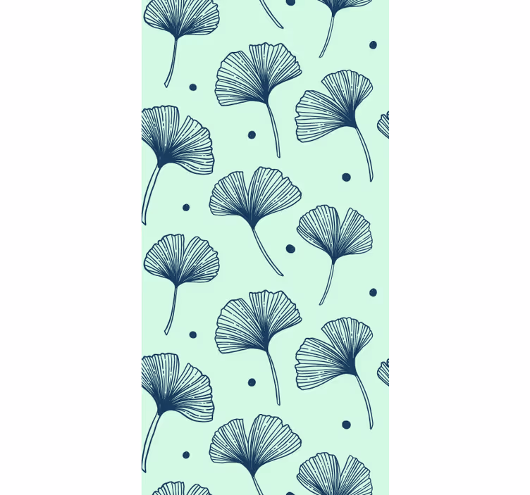 Cortina roller cocina papel tapiz floral azul - TenVinilo