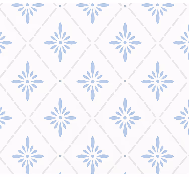Cortina roller cocina azulejos romboides azules - TenVinilo