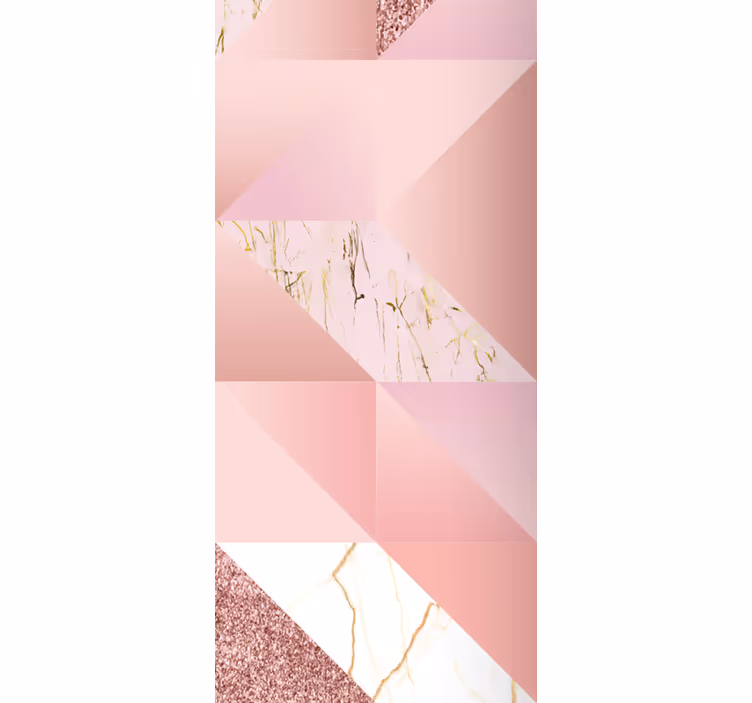Cortina roller comedor mármol rosa dorado - TenVinilo