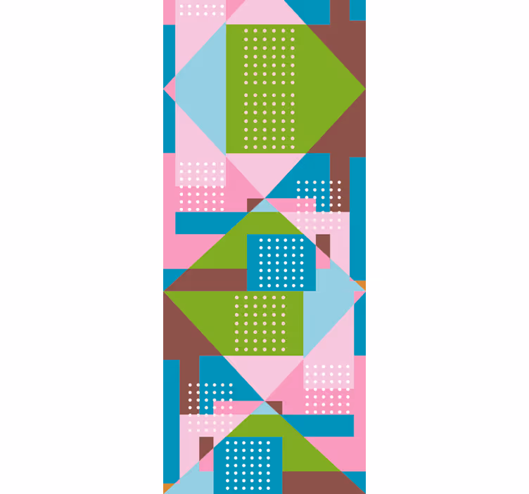 Cortina roller comedor patrón geométrico pastel - TenVinilo
