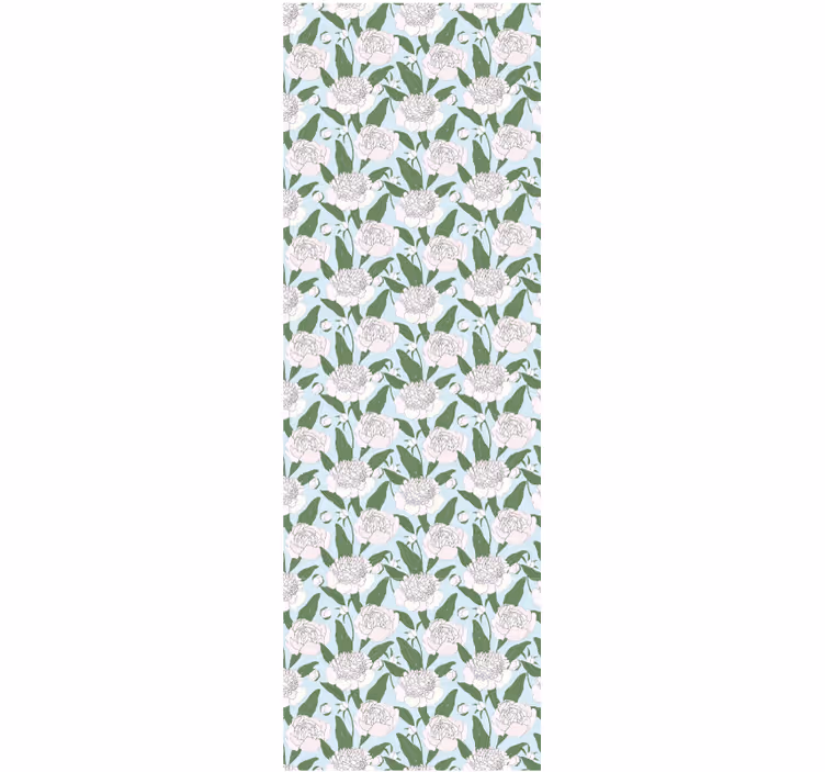 Cortina roller comedor flores blancas estilo grandmillenial - TenVinilo