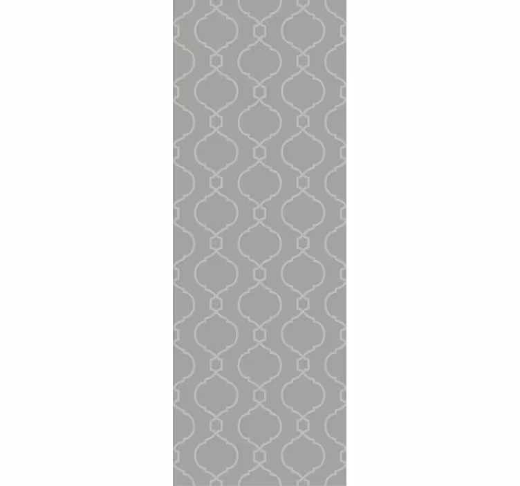 Cortina roller comedor patrón geométrico gris hamptons - TenVinilo