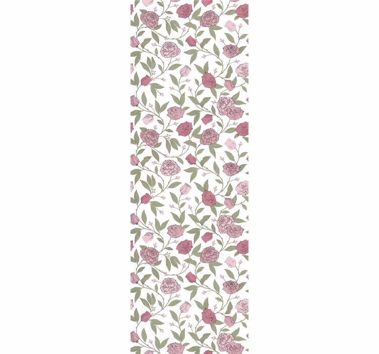 Cortina roller comedor rosas vintage en rosa pálido - TenVinilo