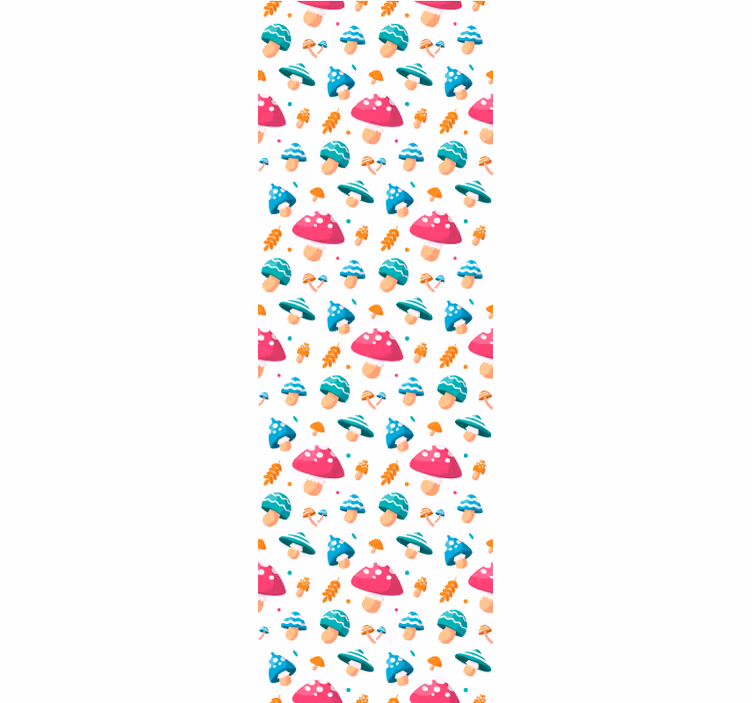 Cortina roller comedor setas multicolores - TenVinilo