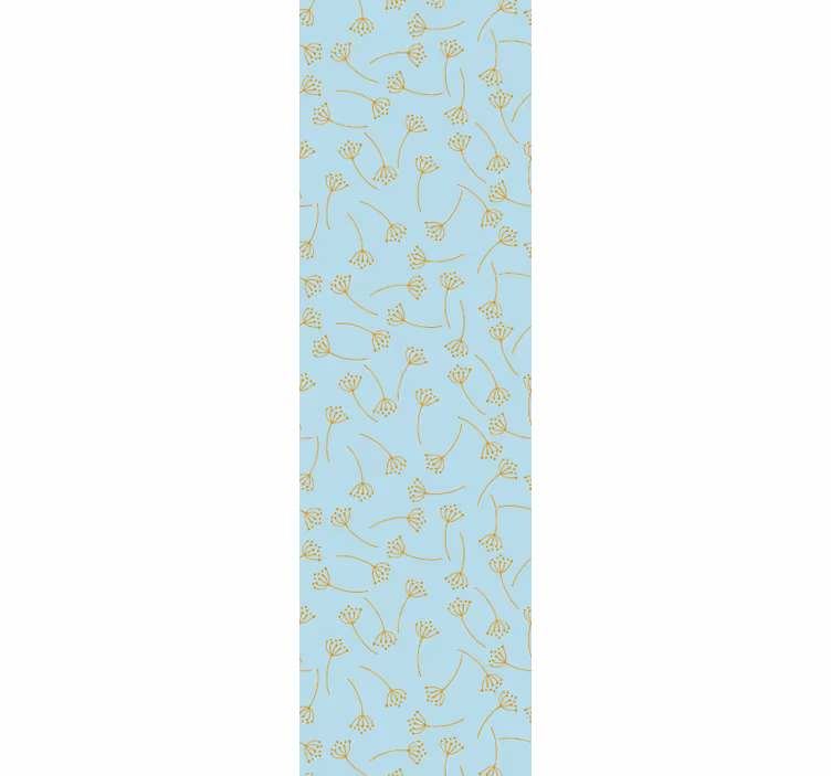 Cortina roller comedor plantas nórdicas azules - TenVinilo