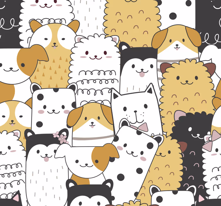 Cortina roller infantil estampado de perritos adorables - TenVinilo
