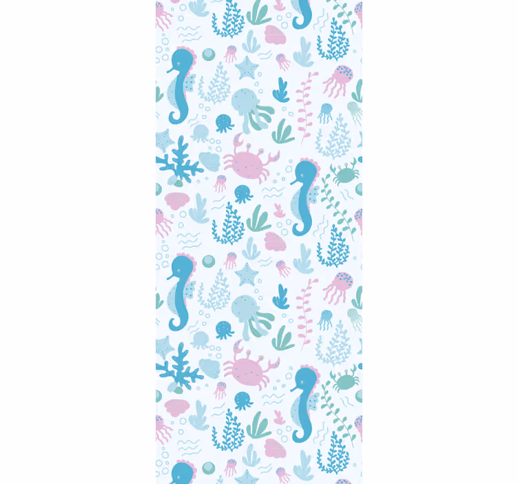 Cortina roller infantil pastel color animales y plantas - TenVinilo