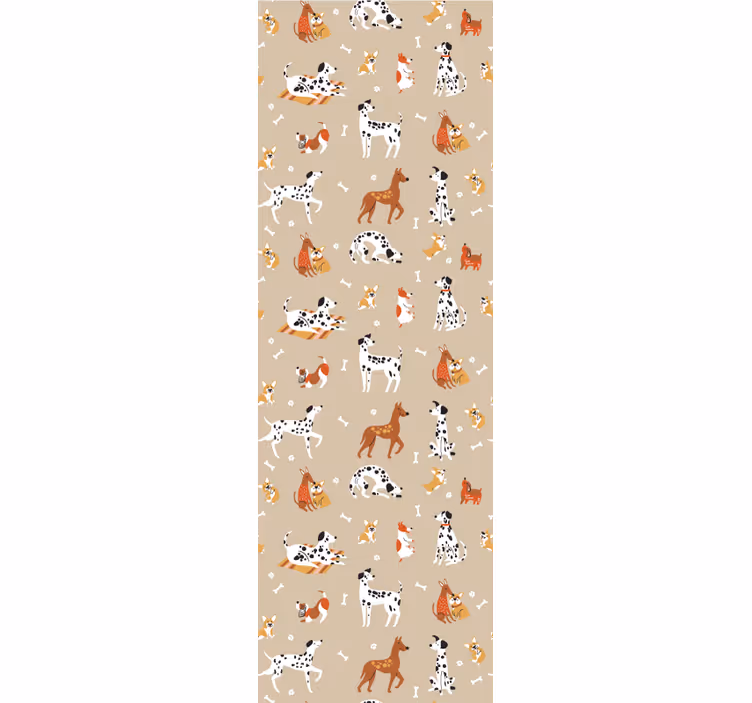 Cortina roller infantil perros bonitos aislados beige - TenVinilo