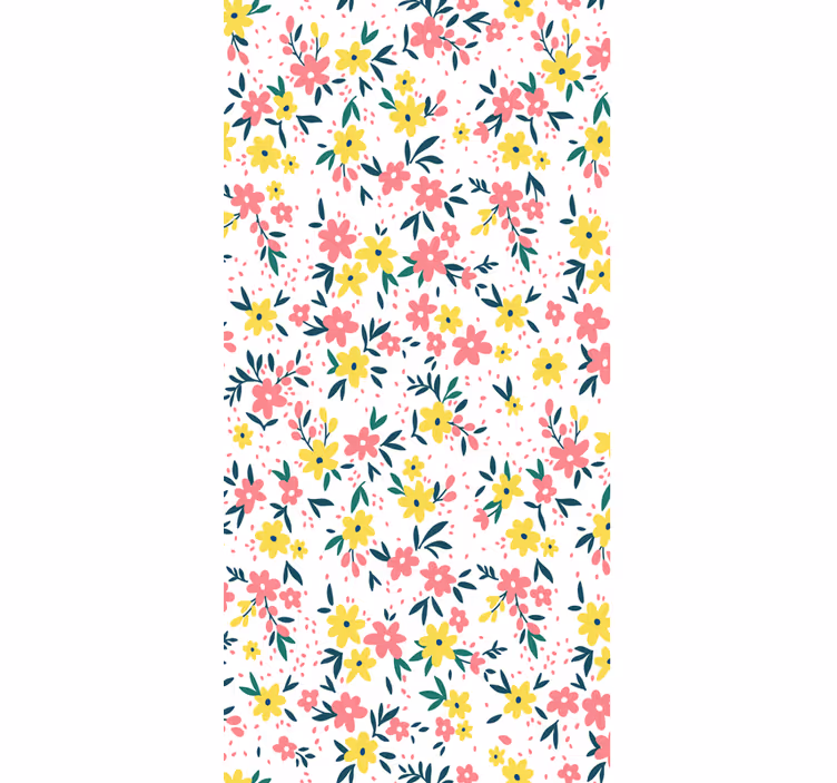 Cortina roller oficina flowerprint 'ifuru' blanco - TenVinilo