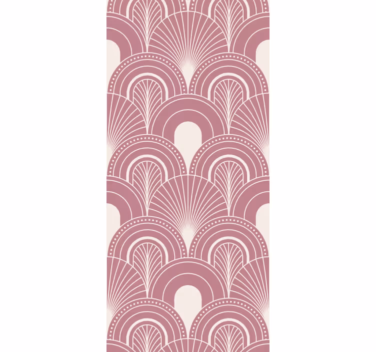 Cortina roller oficina estilo decorativo arco rosa dorado - TenVinilo