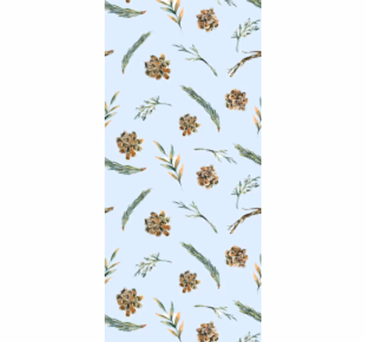 Cortina roller oficina acuarela floral azul - TenVinilo