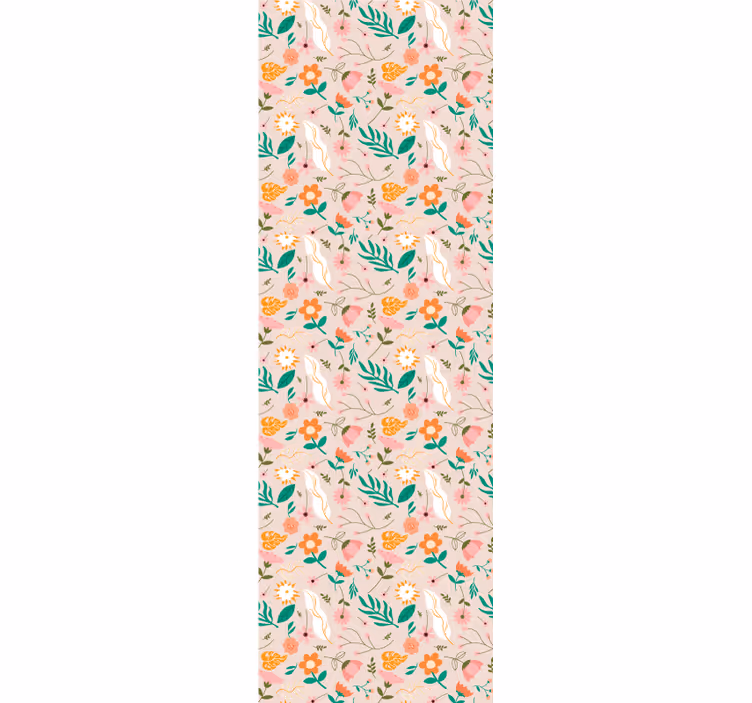 Cortina roller juvenil patrón de flores delicadas pastel - TenVinilo