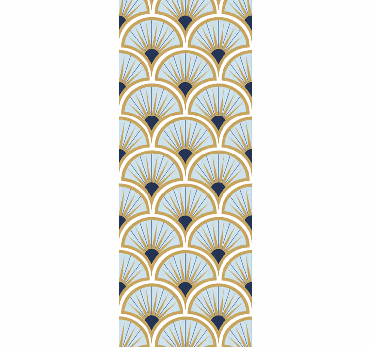Cortina roller moderno con patrones de abanico elegantes - TenVinilo
