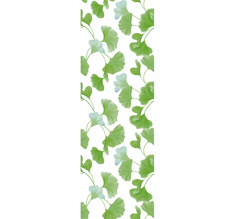 Cortina roller moderno hojas de ginkgo verdes - TenVinilo