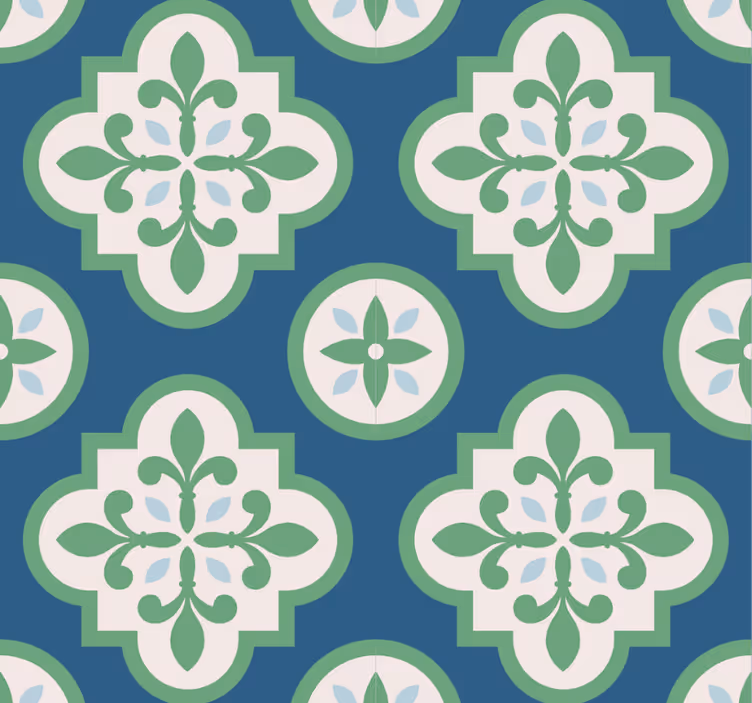 Cortina roller moderno azulejo verde trébol - TenVinilo