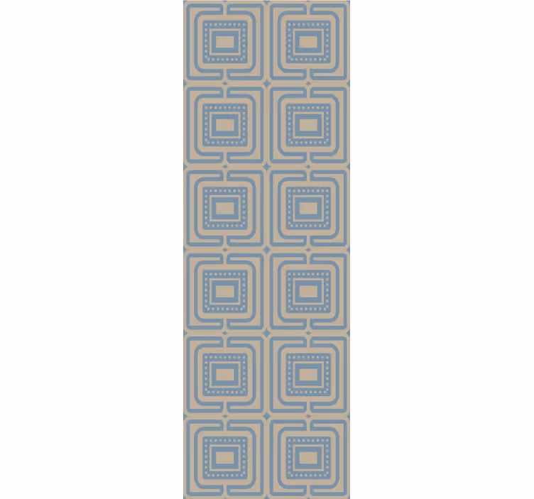 Cortina roller moderno textura de cuadrados bronce y azul - TenVinilo