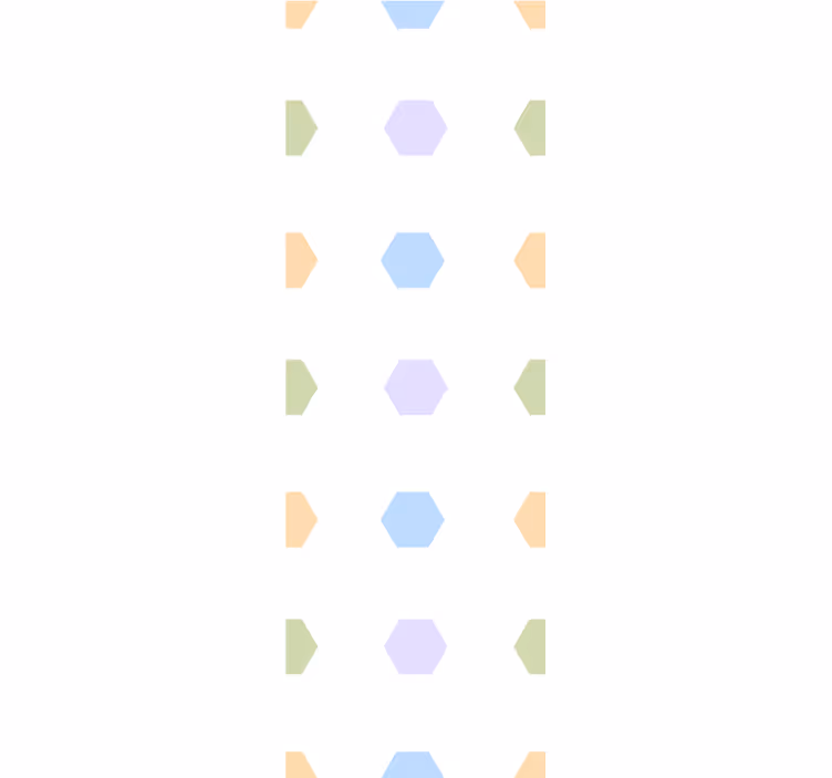 Cortina roller moderno hexágonos multicolores fondo claro - TenVinilo