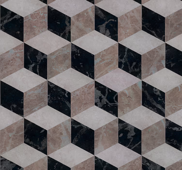 Cortina roller moderno azulejos 3d minimalistas - TenVinilo