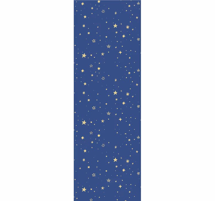 Cortina roller moderno estrellas doradas fondo azul - TenVinilo