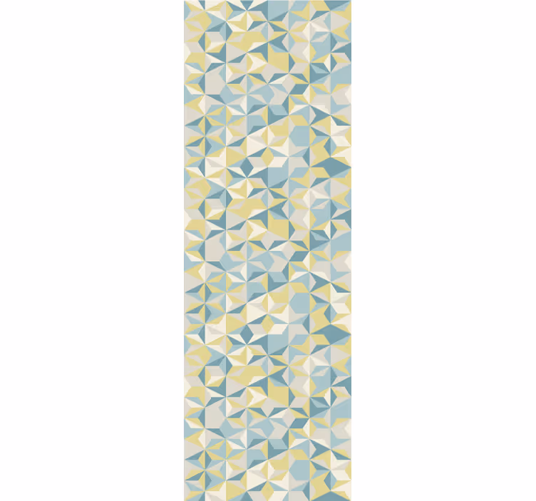 Cortina roller moderno geométrico beige azul y amarillo - TenVinilo