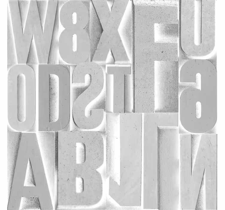 Cortina roller gris letras 3d grises - TenVinilo