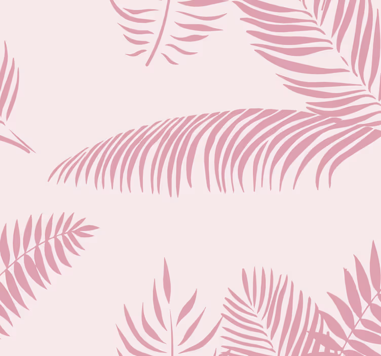 Cortina roller rosa hojas de palmera grandes - TenVinilo