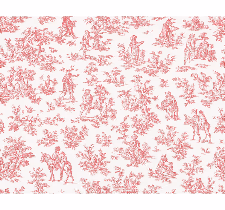 Cortina roller rosa diseño campestre vintage - TenVinilo