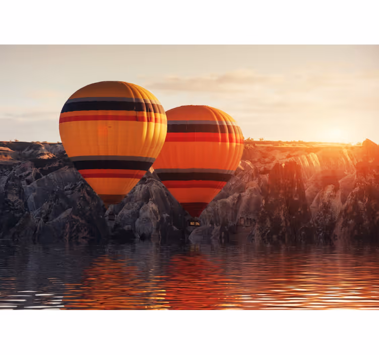 Cortina roller cocina globos de aire sobre lago - TenVinilo