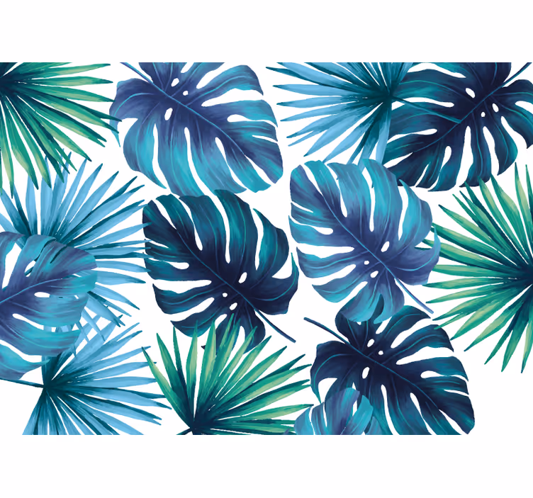 Cortina roller cocina hojas tropicales estilo californiano - TenVinilo