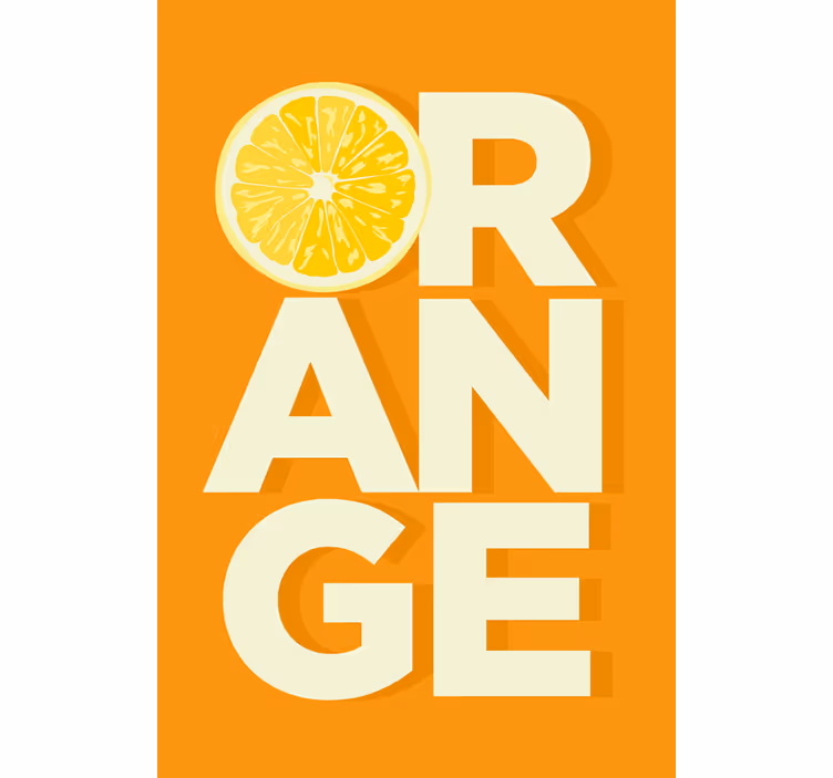 Cortina roller cocina texto naranja en rodajas - TenVinilo