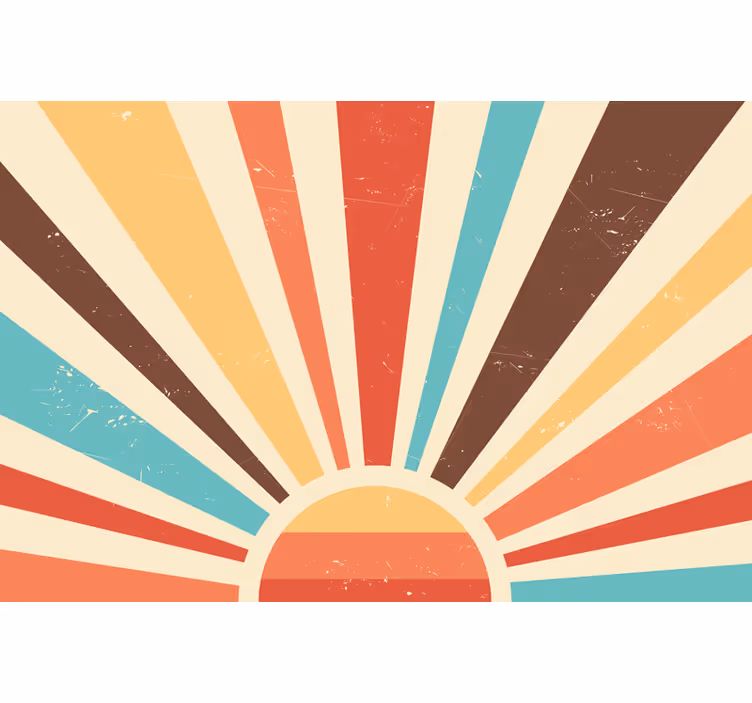 Cortina roller living comedor atardecer vintage abstracto - TenVinilo