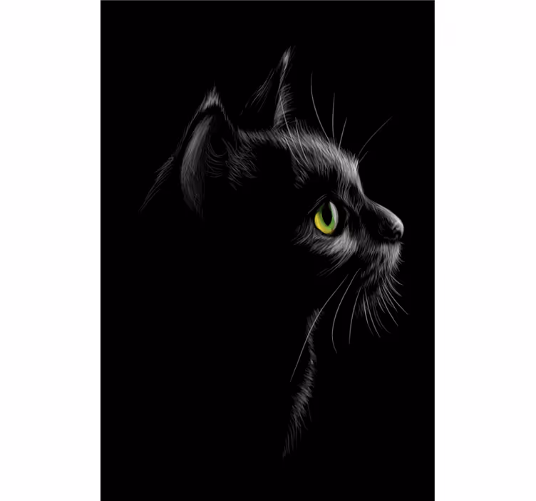 Cortina roller living comedor gatos ojos verdes - TenVinilo