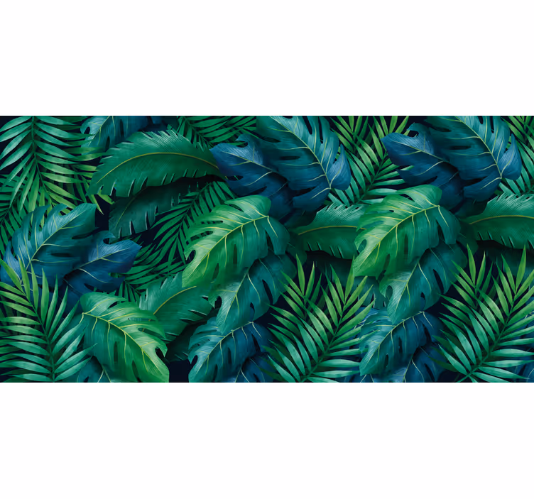 Cortina roller living comedor follaje tropical elegante - TenVinilo