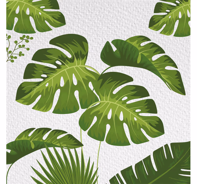 Cortina roller living comedor hoja monstera - TenVinilo