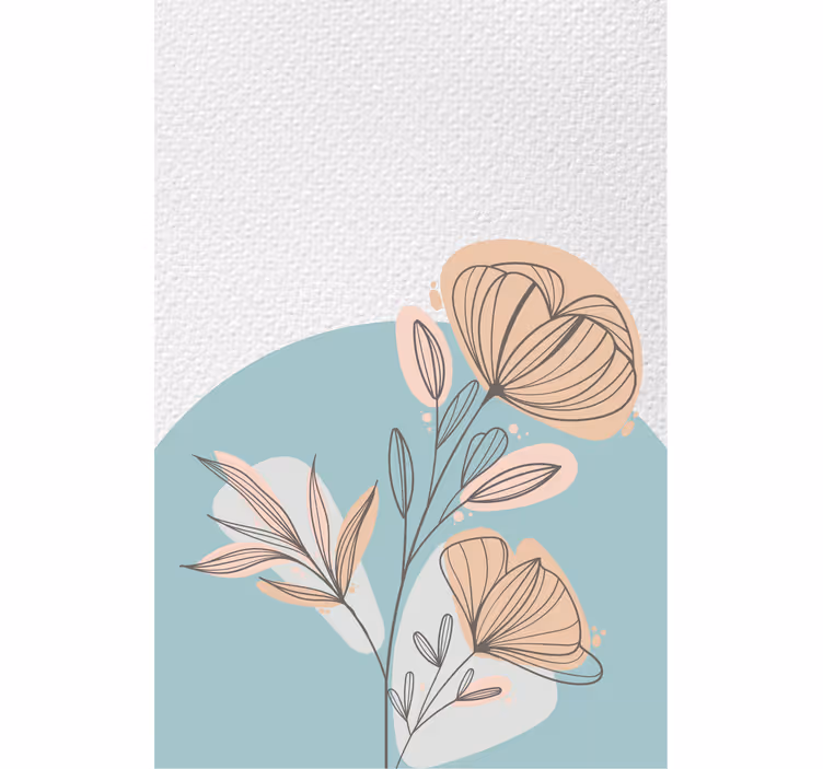 Cortina roller living comedor pintura floral - TenVinilo