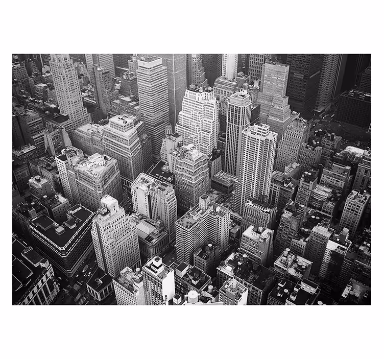 Cortina roller negra nueva york aérea blanco y negro - TenVinilo