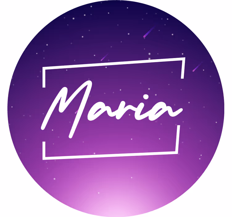 Cortina roller morada galaxia púrpura con nombre - TenVinilo