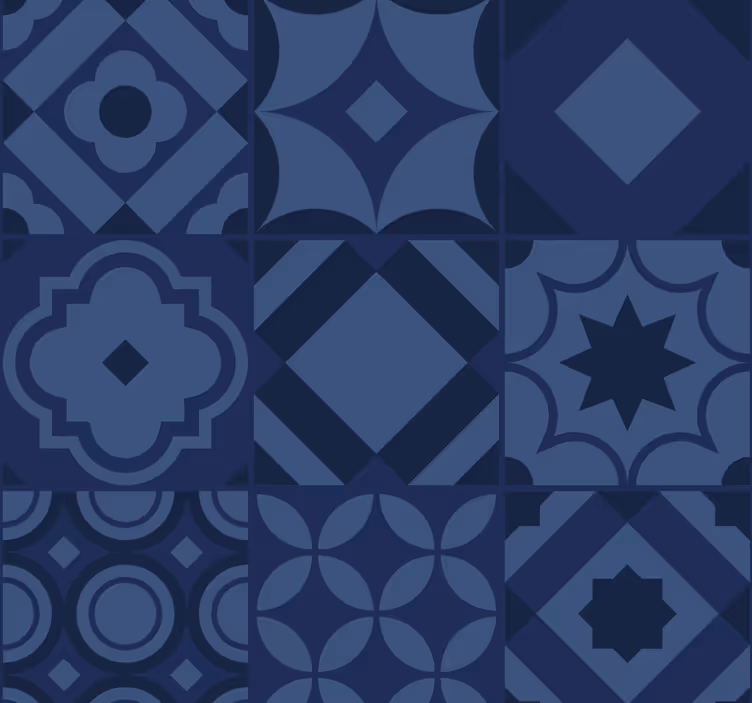 Cortina roller azul azulejos azul marino - TenVinilo
