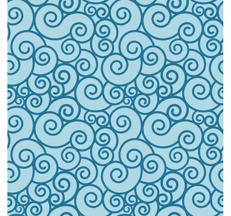 Cortina roller azul con diseño de espirales - TenVinilo