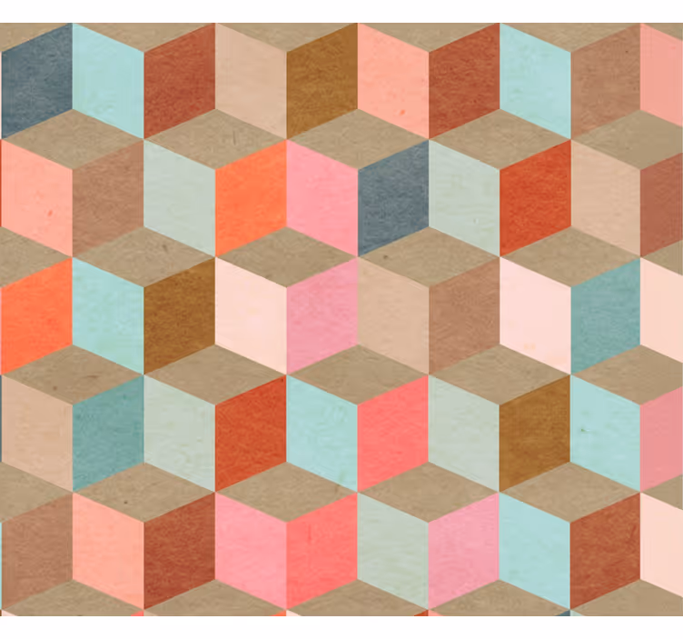 Cortina roller moderno patrón geométrico pastel kraft - TenVinilo